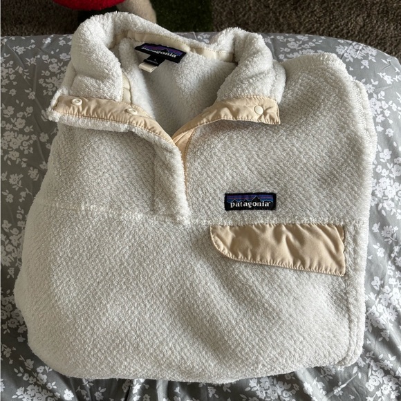 Patagonia Cream fleece pullover Jacket Cozy - Picture 1 of 10